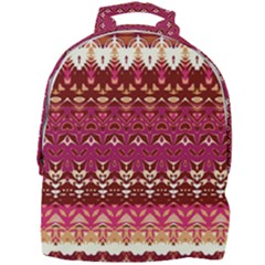 Boho Fuschia And Gold Pattern Mini Full Print Backpack by SpinnyChairDesigns