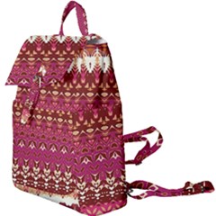 Boho Fuschia And Gold Pattern Buckle Everyday Backpack by SpinnyChairDesigns