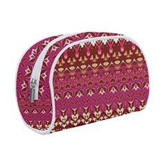 Boho Fuschia And Gold Pattern Makeup Case (small) by SpinnyChairDesigns