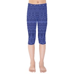 Boho Navy Blue  Kids  Capri Leggings  by SpinnyChairDesigns