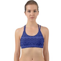 Boho Navy Blue  Back Web Sports Bra by SpinnyChairDesigns