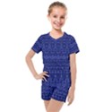 Boho Navy Blue  Kids  Mesh Tee and Shorts Set View1