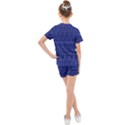 Boho Navy Blue  Kids  Mesh Tee and Shorts Set View2