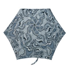 Faded Blue Abstract Art Mini Folding Umbrellas by SpinnyChairDesigns