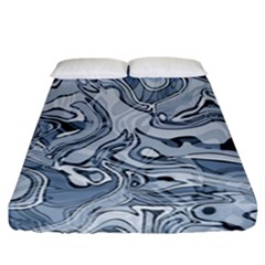 Faded Blue Abstract Art Fitted Sheet (california King Size) by SpinnyChairDesigns