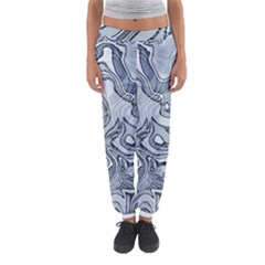 Faded Blue Abstract Art Women s Jogger Sweatpants by SpinnyChairDesigns