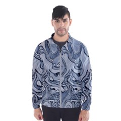 Faded Blue Abstract Art Men s Windbreaker by SpinnyChairDesigns