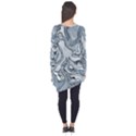 Faded Blue Abstract Art Long Sleeve Tunic  View2