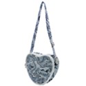 Faded Blue Abstract Art Heart Shoulder Bag View1