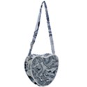 Faded Blue Abstract Art Heart Shoulder Bag View2