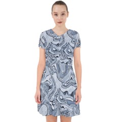 Faded Blue Abstract Art Adorable In Chiffon Dress by SpinnyChairDesigns