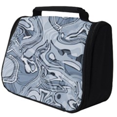 Faded Blue Abstract Art Full Print Travel Pouch (big) by SpinnyChairDesigns