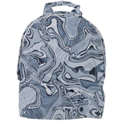 Faded Blue Abstract Art Mini Full Print Backpack by SpinnyChairDesigns