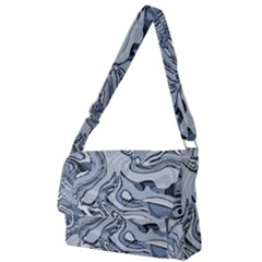 Faded Blue Abstract Art Full Print Messenger Bag (s) by SpinnyChairDesigns