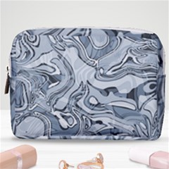 Faded Blue Abstract Art Make Up Pouch (medium) by SpinnyChairDesigns