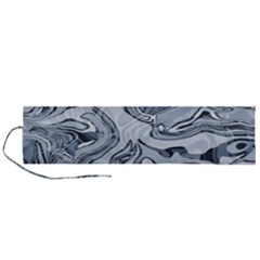 Faded Blue Abstract Art Roll Up Canvas Pencil Holder (l) by SpinnyChairDesigns