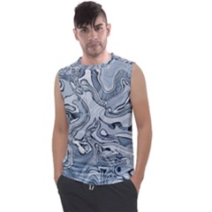 Faded Blue Abstract Art Men s Regular Tank Top by SpinnyChairDesigns