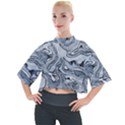 Faded Blue Abstract Art Mock Neck Tee View1