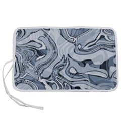 Faded Blue Abstract Art Pen Storage Case (m) by SpinnyChairDesigns