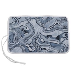 Faded Blue Abstract Art Pen Storage Case (l) by SpinnyChairDesigns