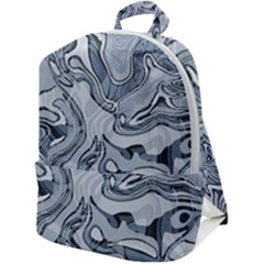 Faded Blue Abstract Art Zip Up Backpack by SpinnyChairDesigns