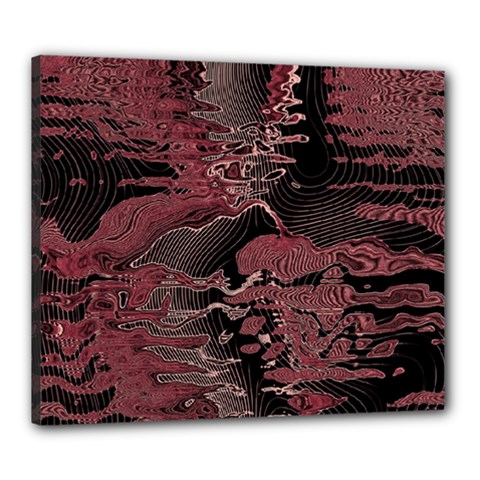 Red Black Abstract Art Canvas 24  X 20  (stretched) by SpinnyChairDesigns