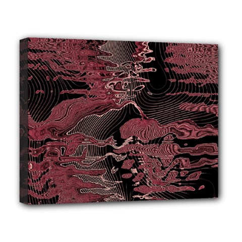 Red Black Abstract Art Deluxe Canvas 20  X 16  (stretched) by SpinnyChairDesigns