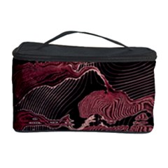 Red Black Abstract Art Cosmetic Storage by SpinnyChairDesigns