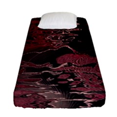 Red Black Abstract Art Fitted Sheet (single Size) by SpinnyChairDesigns