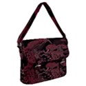 Red Black Abstract Art Buckle Messenger Bag View1