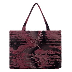 Red Black Abstract Art Medium Tote Bag by SpinnyChairDesigns