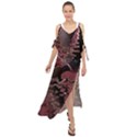 Red Black Abstract Art Maxi Chiffon Cover Up Dress View1