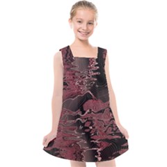 Red Black Abstract Art Kids  Cross Back Dress by SpinnyChairDesigns