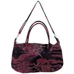 Red Black Abstract Art Removal Strap Handbag