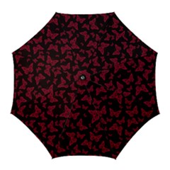 Red And Black Butterflies Golf Umbrellas by SpinnyChairDesigns