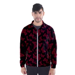 Red And Black Butterflies Men s Windbreaker by SpinnyChairDesigns