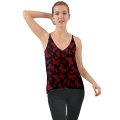 Red And Black Butterflies Chiffon Cami by SpinnyChairDesigns