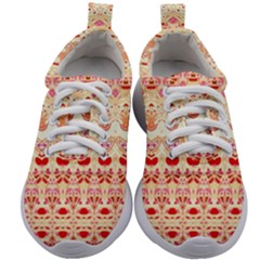 Boho Red Gold Kids Athletic Shoes by SpinnyChairDesigns