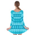 Boho Aqua Blue Long Sleeve Skater Dress View2