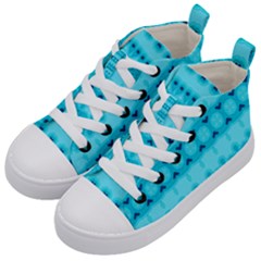 Boho Aqua Blue Kids  Mid-top Canvas Sneakers by SpinnyChairDesigns