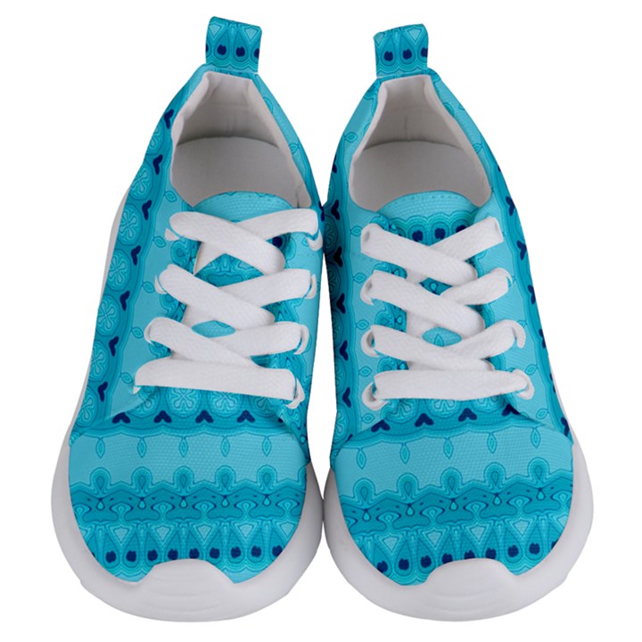 Boho Aqua Blue Kids  Lightweight Sports Shoes