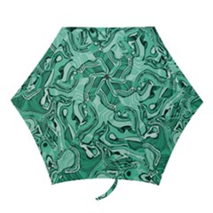 Biscay Green Swirls Mini Folding Umbrellas by SpinnyChairDesigns