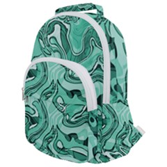 Biscay Green Swirls Rounded Multi Pocket Backpack