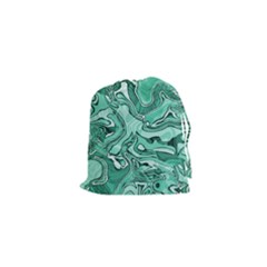 Biscay Green Swirls Drawstring Pouch (xs) by SpinnyChairDesigns