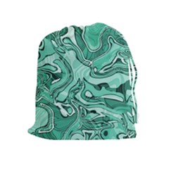 Biscay Green Swirls Drawstring Pouch (xl) by SpinnyChairDesigns