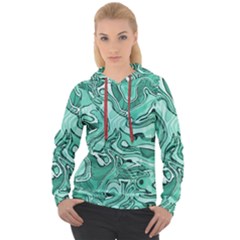 Biscay Green Swirls Women s Overhead Hoodie by SpinnyChairDesigns