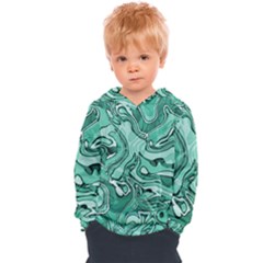 Biscay Green Swirls Kids  Overhead Hoodie by SpinnyChairDesigns