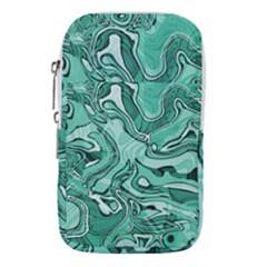 Biscay Green Swirls Waist Pouch (large) by SpinnyChairDesigns