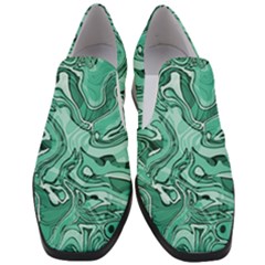 Biscay Green Swirls Women Slip On Heel Loafers by SpinnyChairDesigns