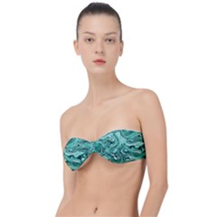 Biscay Green Swirls Classic Bandeau Bikini Top  by SpinnyChairDesigns